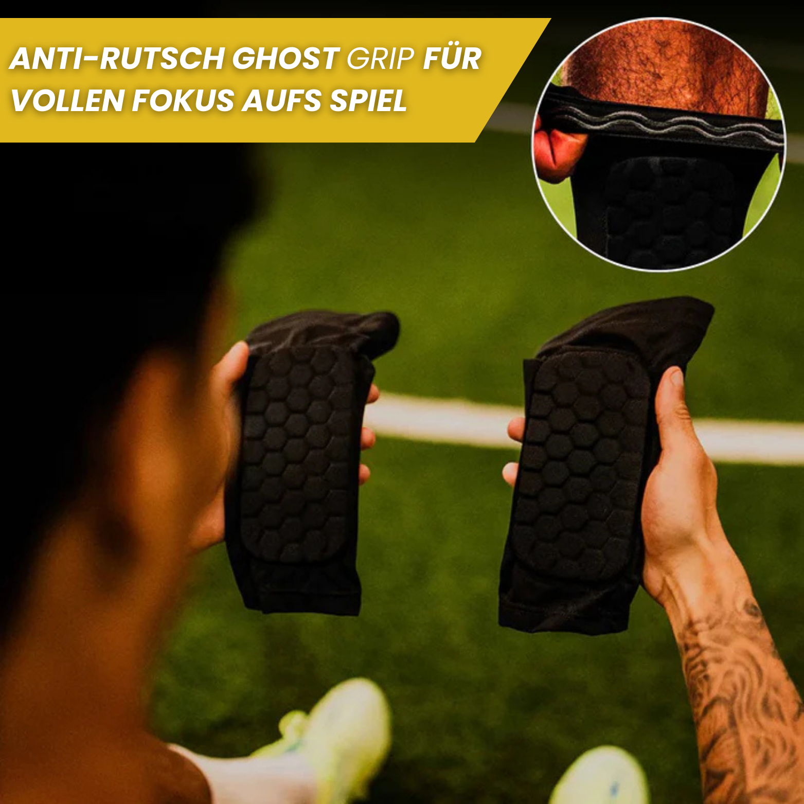 GhostGrips™ - Anti - rutsch built in Schienbeinschoner für Pro Performance